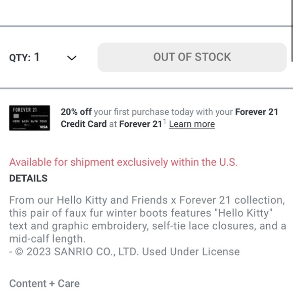 Hello Kitty Snow Boots Forever 21 NEW - Picture 6 of 6